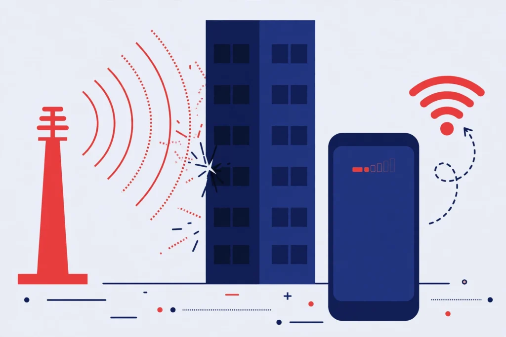 weak signal coverage illustration