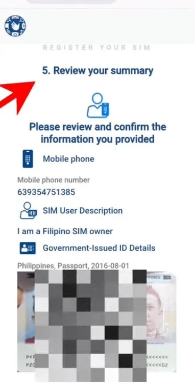 Reviewing the registration summary before submitting